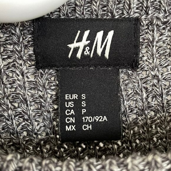 H&M Men’s Gray Knit Sweater Crew Neck Cotton Acrylic Blend Size Small - Picture 3 of 11